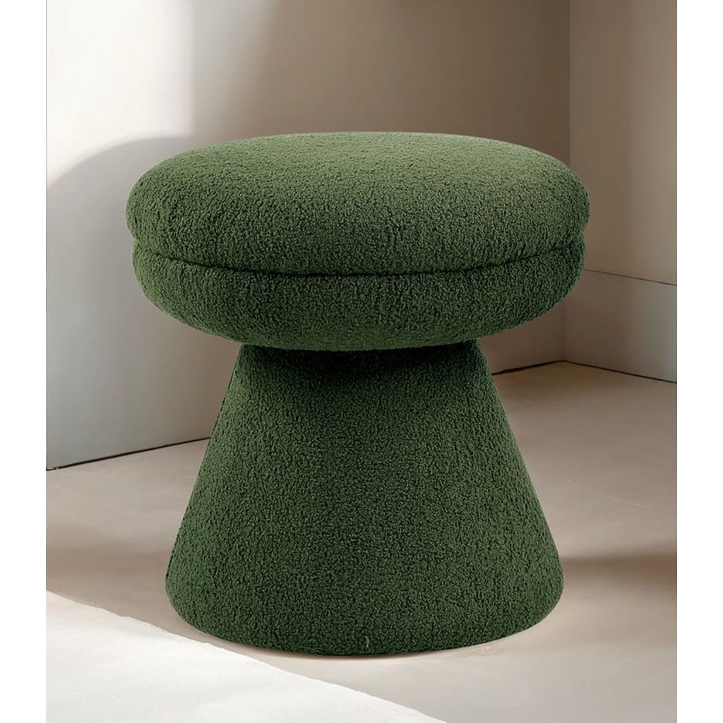 Green Finish Accent Stool Pedestal Base Round Top Living Room Furniture