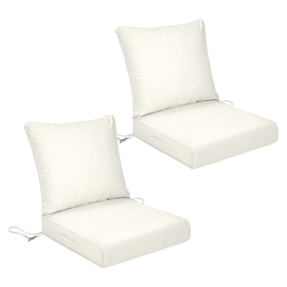 Aoodor Outdoor Deep Seat Cushion Set, Set of 2