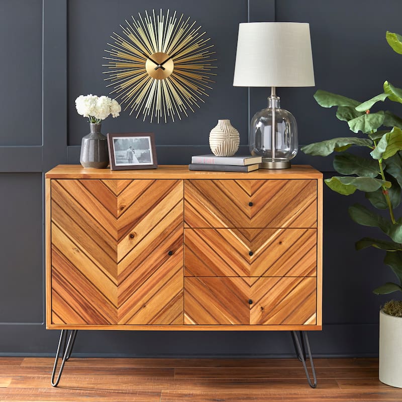 Lifestorey Alexandria 1-door/3-drawer Oak Brown Mid-Century Buffet/Sideboard - Oak