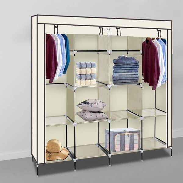 Shop 67 Clothes Closet Portable Wardrobe Clothes Storage Rack 12