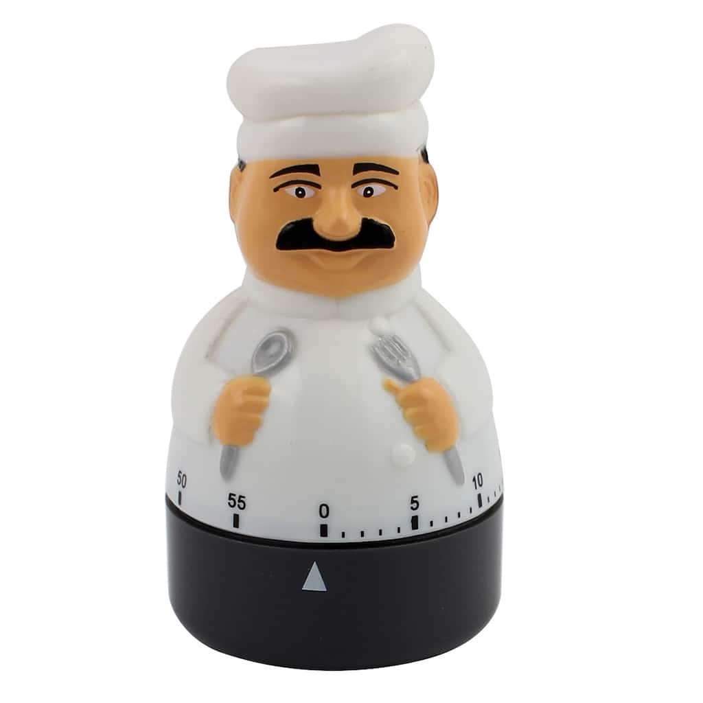 2.3x2.3x4-Inch 60 Minute Mechanical Kitchen Timers Design - White, Gray