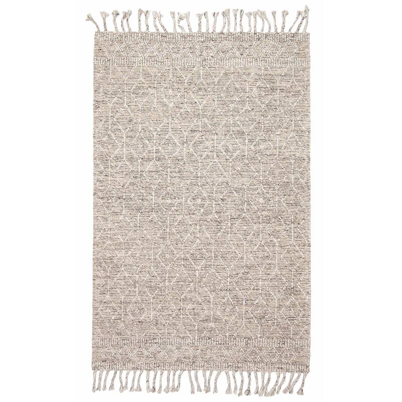 ECARPETGALLERY Braid weave Sienna Grey Wool Rug - 5'1 x 7'9 - Grey - 5'1 x 7'9