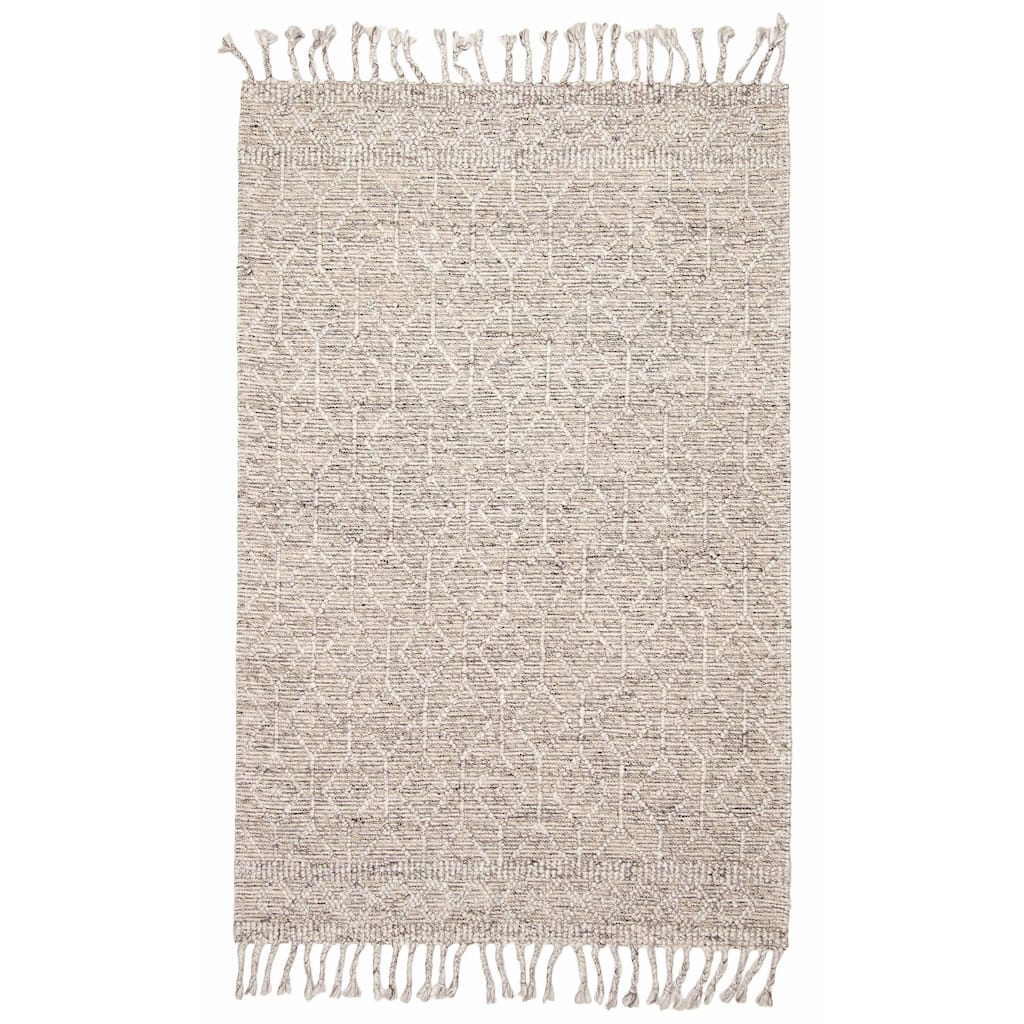 ECARPETGALLERY Braid weave Sienna Grey Wool Rug - 5'1 x 7'9