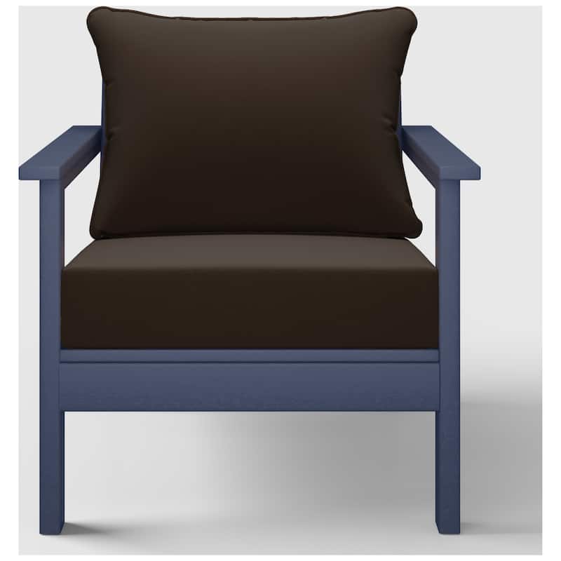 Birchwood All Weather HDPE Outdoor Patio Navy Blue Deep Seating Conversation Set With Cushions (2-Piece)