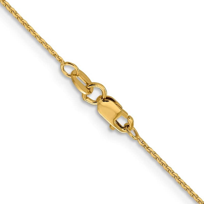 Curata Italian 14k Yellow Gold 1mm Diamond-Cut Cable Chain Necklace Options: 16 18 20