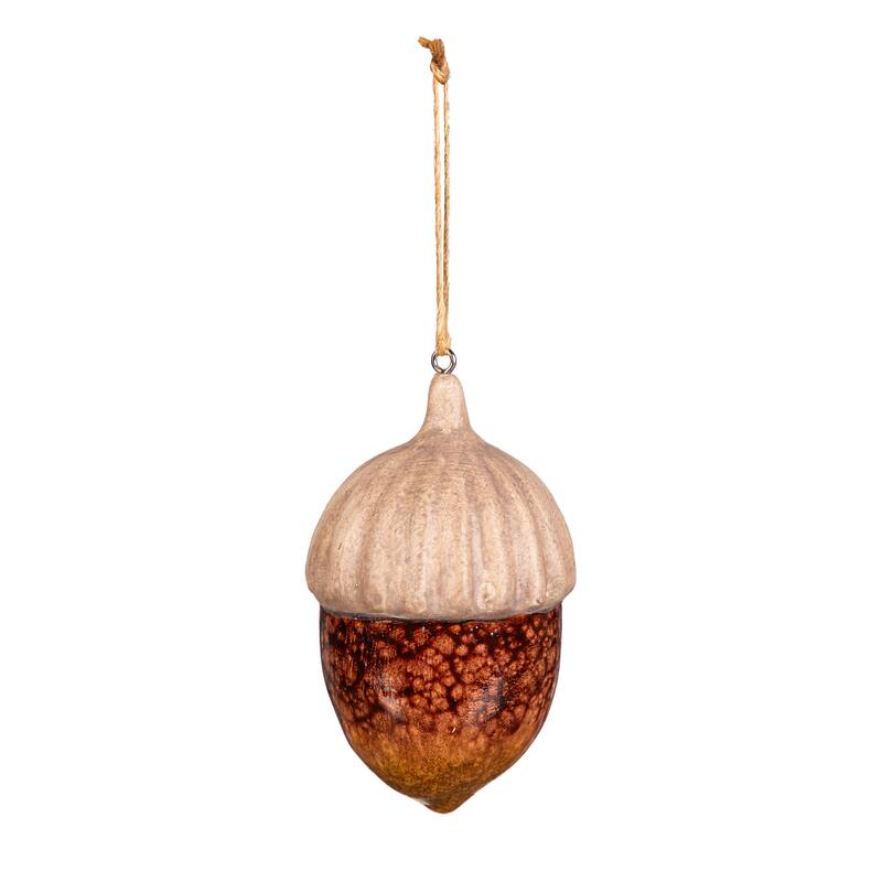 3.75" Ceramic Hanging Decor Set, Acorn