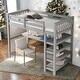 preview thumbnail 2 of 43, Twin Size Loft Bed With Storage Shelves And Under-bed Desk for Home
