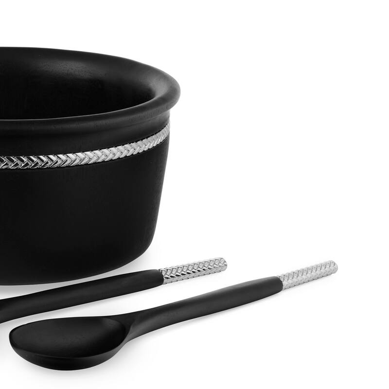 Nambe Braid Round Bowl with Servers