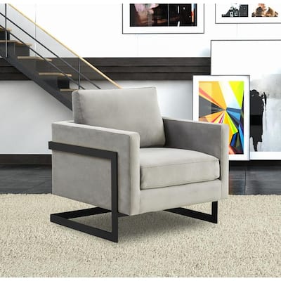Lincoln Modern Wooden Frame Velvet Upholstered with Plush Seat and Back Cushions Fully Assembled - 35"