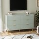 preview thumbnail 3 of 5, Modern 6 Drawer Dresser for Bedroom with Gold Handle and Large Drawer