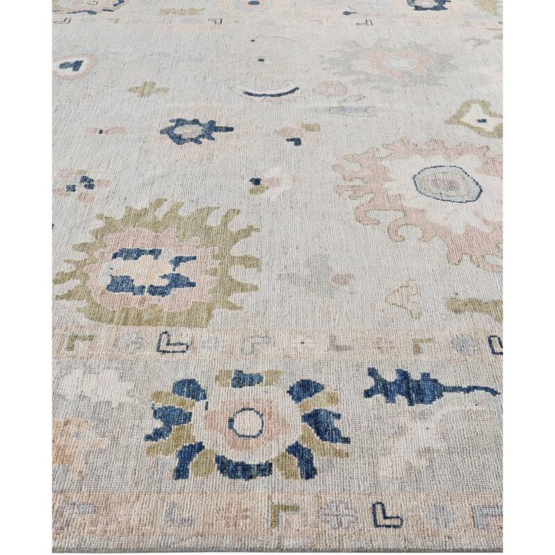 Oushak One-of-a-Kind Hand-Knotted Area Rug - Gray - 8' 0" x 9' 9"