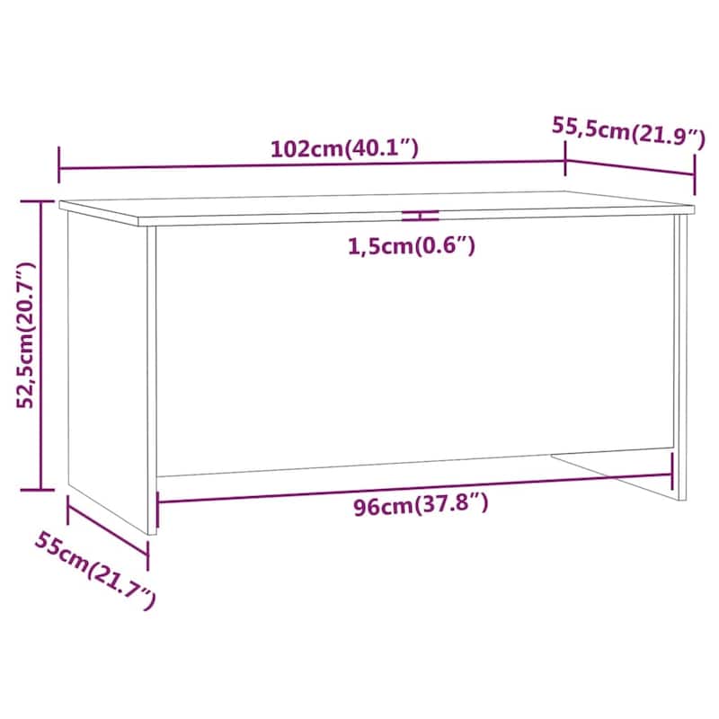 vidaXL Coffee Table Lift Top End Table Accent Side Sofa Table Engineered Wood - 40.2" x 21.9" x 20.7"