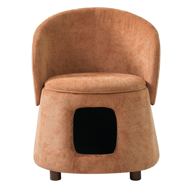 Christopher Knight Home - Modern 2-in-1 Acacia Upholstered Accent Chair with Hidden Pet-Friendly Nook & Convertible Storage Seat