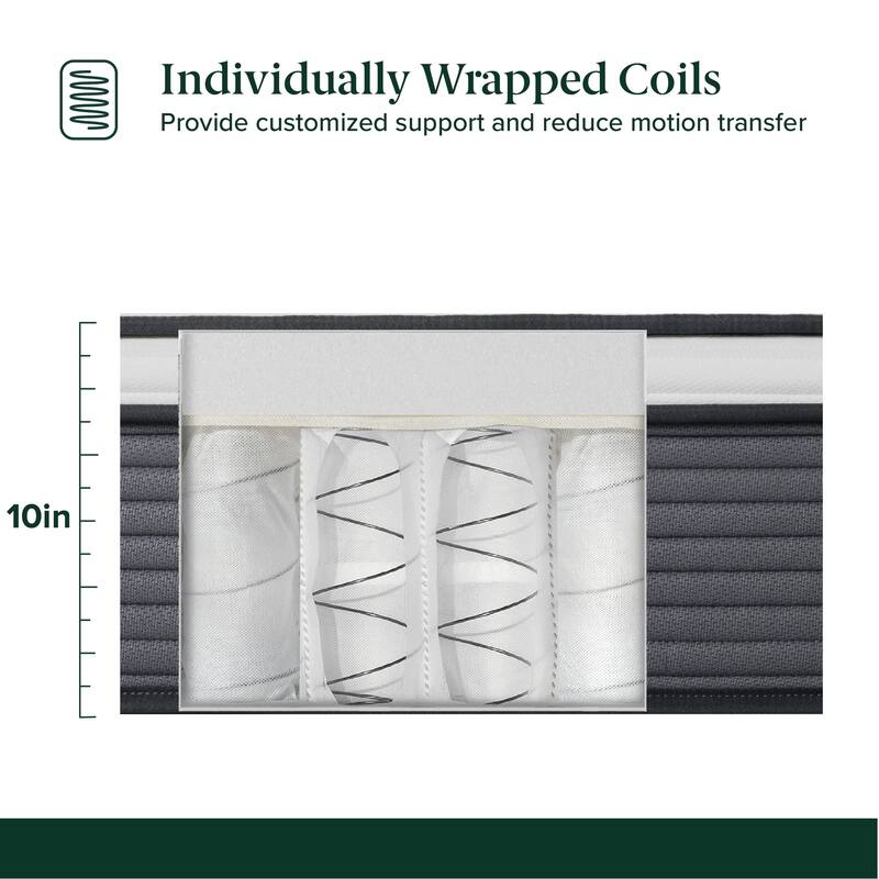 Priage by ZINUS 10" Support Plus Pocket Spring Hybrid Mattress
