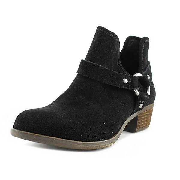 Lucky Brand Bashira Women Round Toe Suede Black Ankle Boot