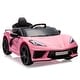 preview thumbnail 43 of 47, 12V Kids Ride on Car Licensed Corvette Battery Powered Car Toddles Electric Sports Car Toy with Remote Control Pink