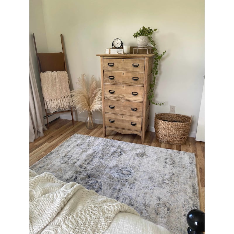 Hauteloom Erbacon Living Room, Bedroom Area Rug - Beige, Black, Charcoal - 2' x 2'11"