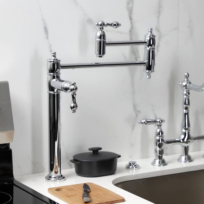 Kingston Brass Restoration Two-Handle 1-Hole Deck Mount Pot Filler Faucet