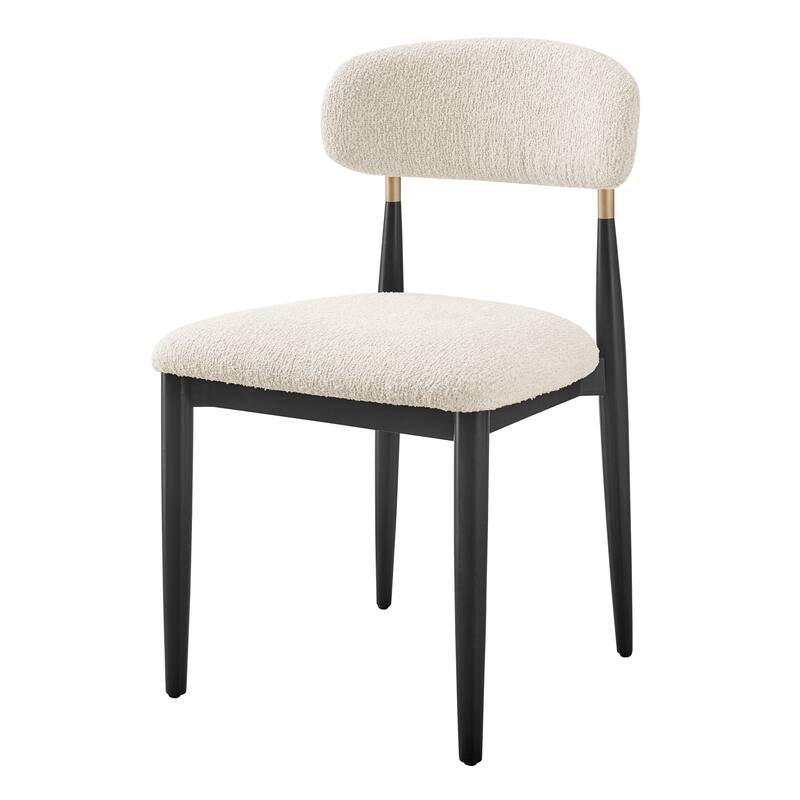 NPD Furniture Verna Boucle Dining Side Chair (Set of 2) -  Black Frame/Palladian Beige