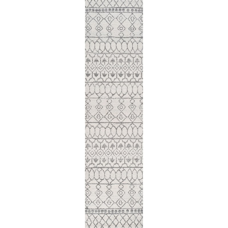 JONATHAN Y Ziri Moroccan Beni Souk Area Rug - 2 X 8 - Cream/Gray