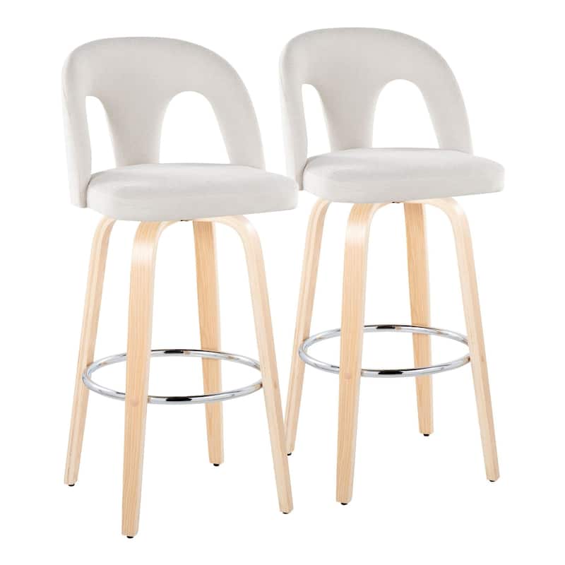 Ava Upholstered 30" Fixed-Height Counter Stool - Set of 2 - White