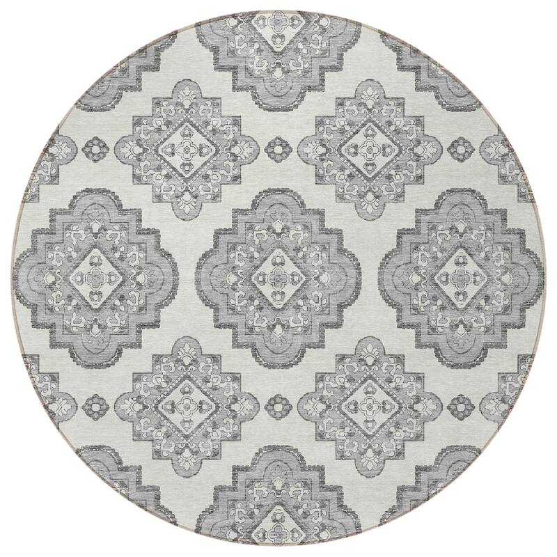 HomeRoots Medallion Transitional Rectangle Outdoor Rug