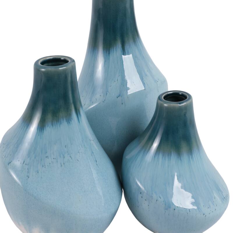 Stoneware Decorative Vases Sleek Silhouettes Modern Glam (Set of 3)
