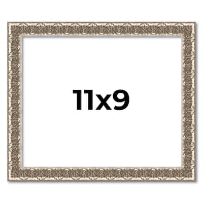 11x9 Frame Silver Versailles Ornate Solid Wood Picture Frame | 1 Inch