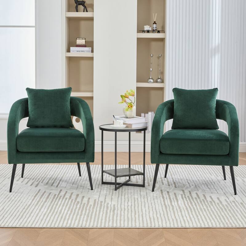 53.7" W Loveseat Sofa with 2 Accent Chair,3-Piece Living Room Furniture Sets with Pillows and Metal Legs