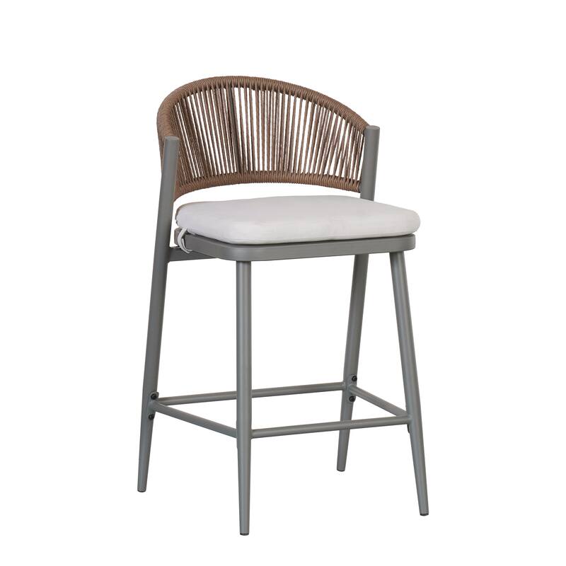Christopher Knight Home - Beverly Durable Outdoor Counter Stools with Scallop Backrest, Set of 2