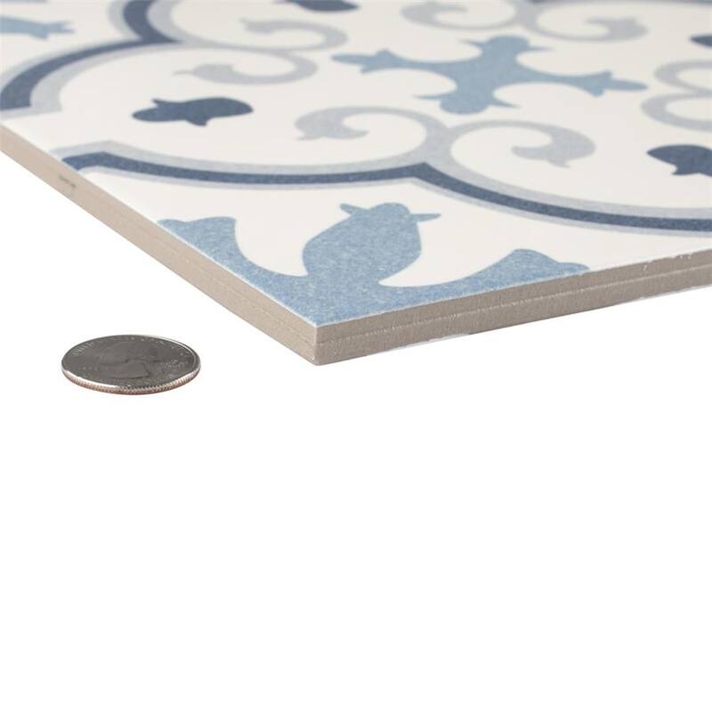 Merola Tile Monteca Blue 9-3/4" x 9-3/4" Porcelain Floor and Wall Tile