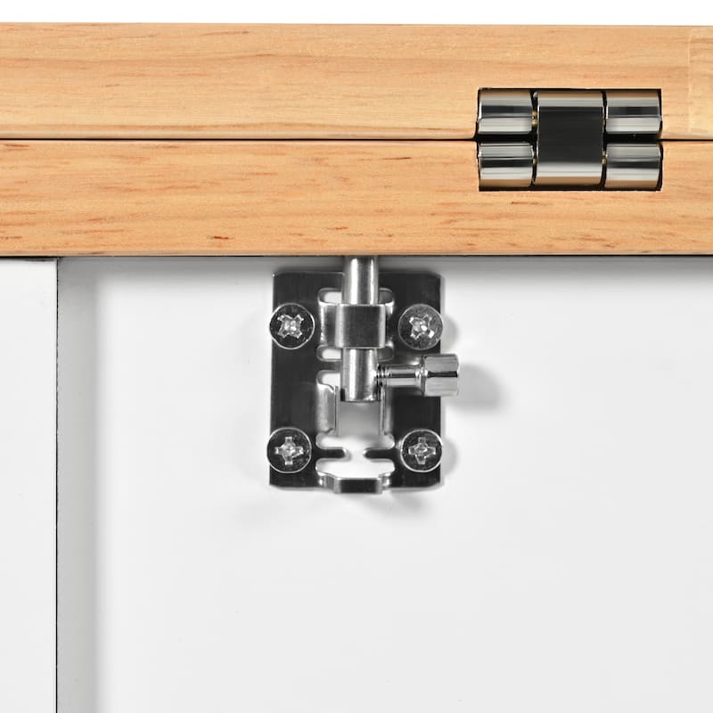 Roomfitters Kitchen Island with Foldable Counter Top, Kitchen Storage Cart with Slide-Out Shelf, Towel Rack and Drawer