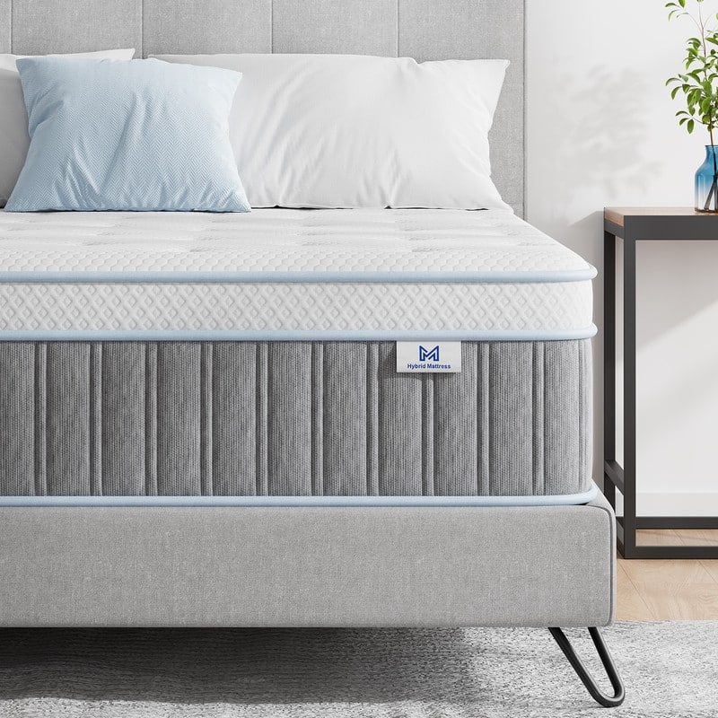 12" Spring Hybrid Mattress in a Box, Pocket Springs, Isolation Motion, Back Pain Relief, CertiPUR-US