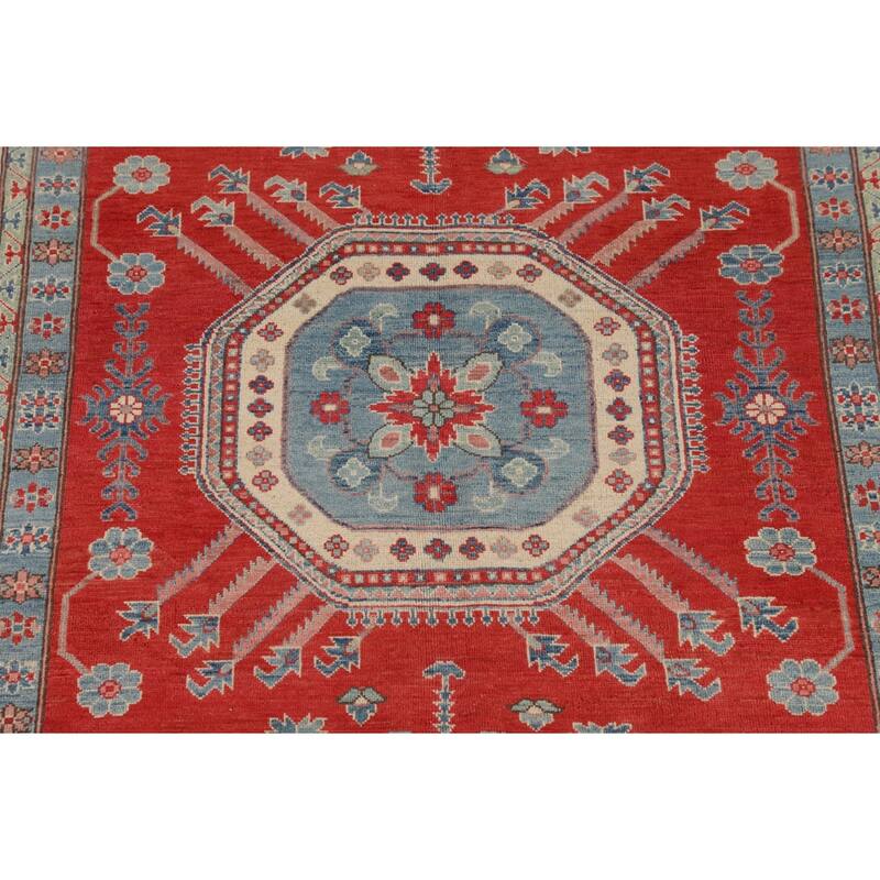 Red Kazak Oriental Area Rug Hand-Knotted Wool Carpet - 6'6" x 9'9"