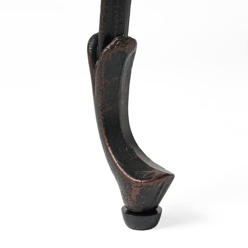 Roomfitters Outdoor Cast Aluminum Patio Bench with Lattice Backrest and Armrests, Copper Finish