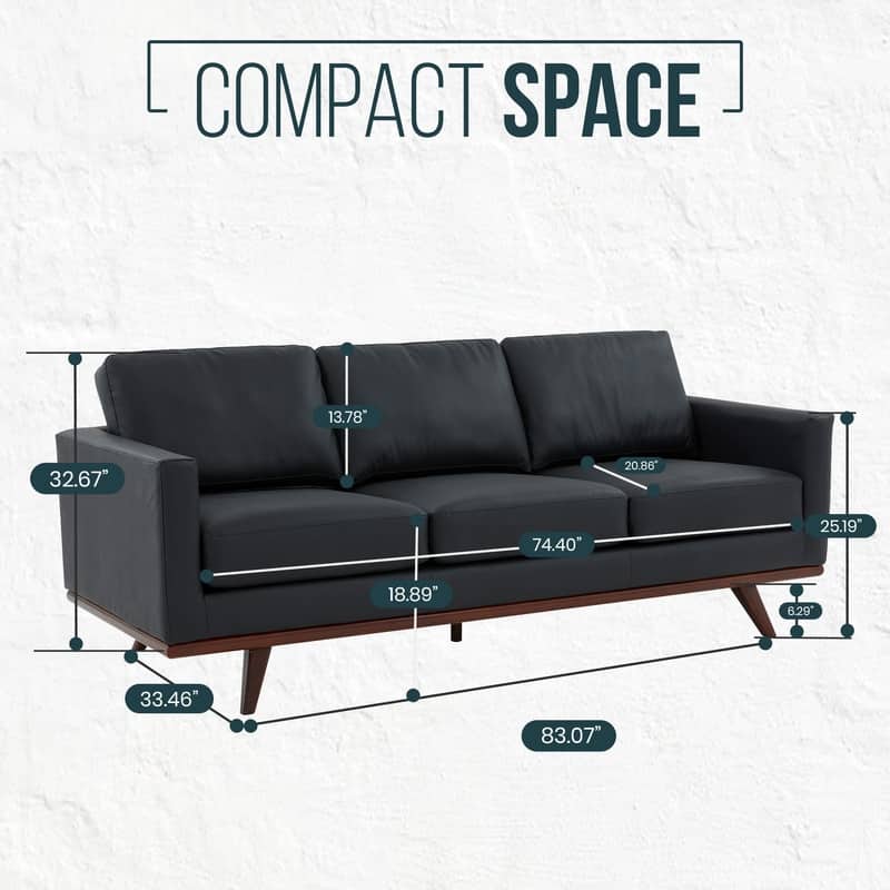 Chester 3 Seater Mid-Century Modern Leather or Mesh Sofa Couch With Birch Wood Frame Armchair for Living Room Bedroom and Office