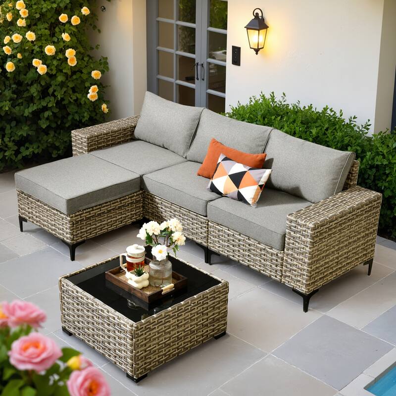 OVIOS 5-Piece Outdoor Chaise Lounge Sofa Set​