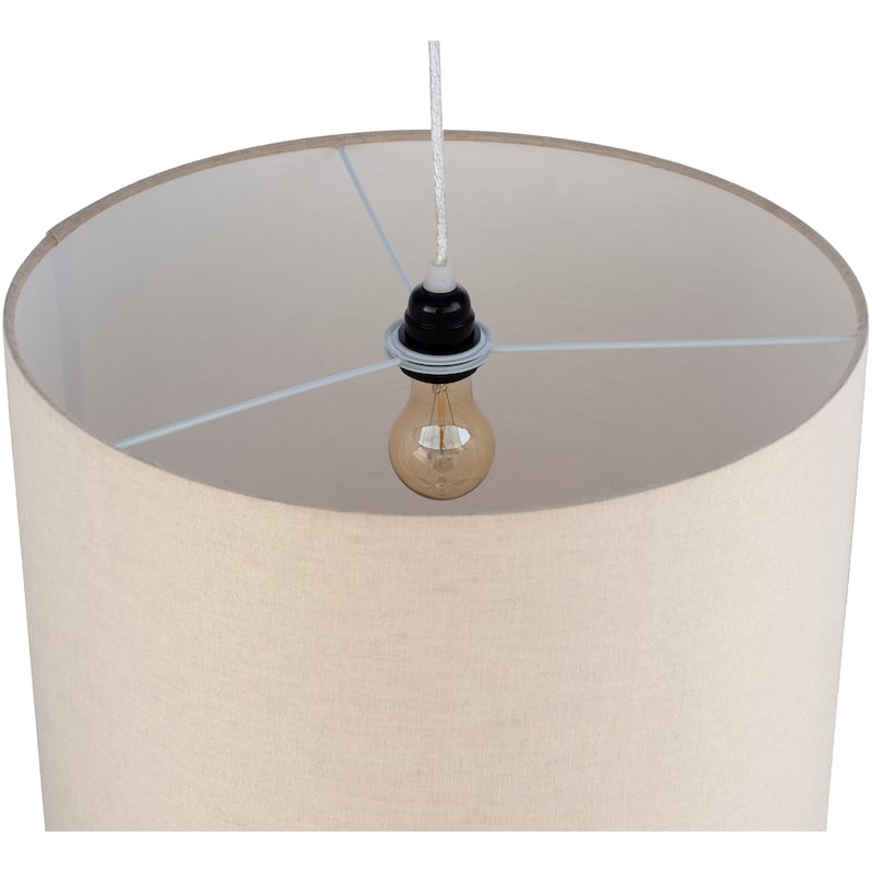 Artistic Weavers Charles Gray Cotton Drum Pendant Light - 14"H x 18"W x 18"D