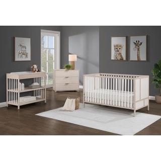 Pixie Finn 3-in-1 Crib in Washed Natural/White - Natural+White
