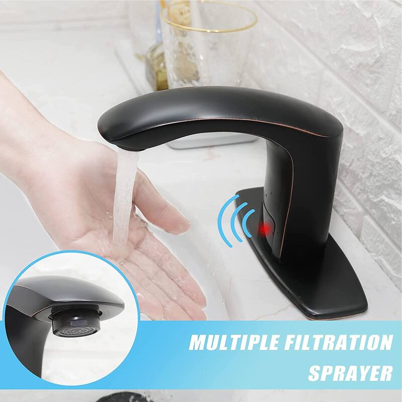 Touchless Bathroom Sink Faucet Automatic Sensor Single Hole Modern Bathroom Vanity Basin Faucets Smart Mixer Taps With Valve