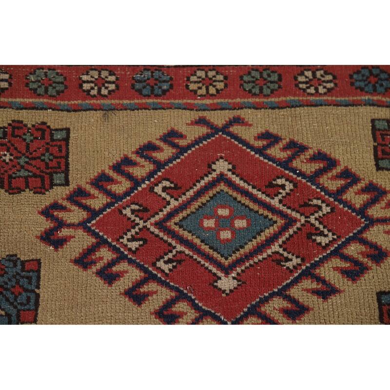 Kazak Vegetable Dye Antique Area Rug Handmade Wool Carpet - 7'9" x 9'3"