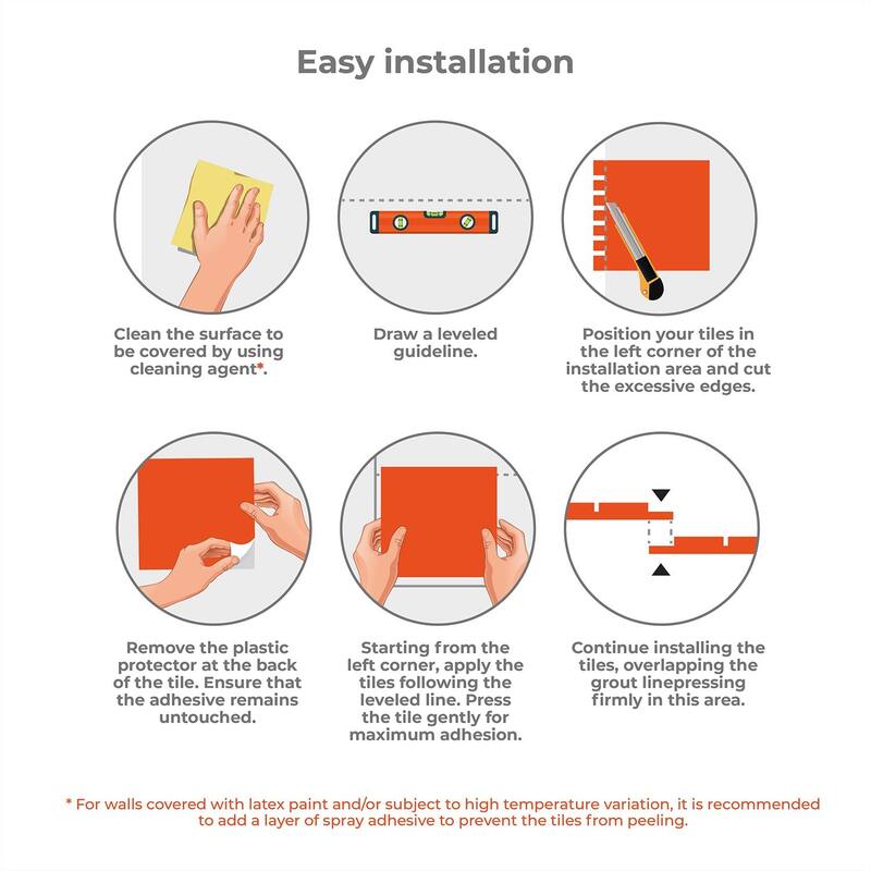 Walplus Mosaic Glossy 3D Metro Peel and Stick Backsplash Tile Stickers