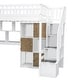 preview thumbnail 13 of 31, Twin Size Loft Bed with Bulit-in Desk, LED Light and Storage Staircase, Wooden Loft Bedframe with Storage Shelves and Cabinets