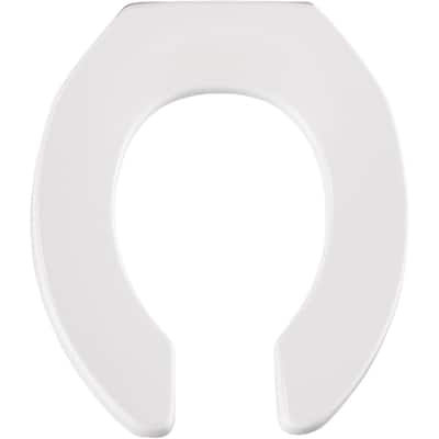 Bemis Round Commercial Plastic Open Front Toilet Seat Less Cover with