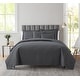 preview thumbnail 1 of 30, Empyrean Bedspread Quilt Set - Grid Weave Pinsonic Lightweight Coverlet Set Charcoal Gray - King