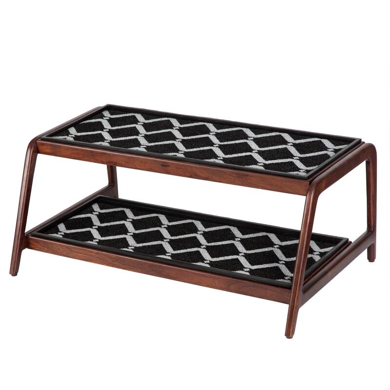 Jani Double-Tier Brown Stand 3-Pair Rubber Boot Trays - San Tropez