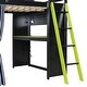 preview thumbnail 43 of 64, Wood Full Size Loft Bed with Blackout Curtains and RGB Lights, Gaming Loft Bed with Desk & Shelves