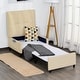 preview thumbnail 3 of 12, HOMCOM 2-In-1 Design Convertible Footrest Stool Sofa Bed - 33.75*28.25*17.75