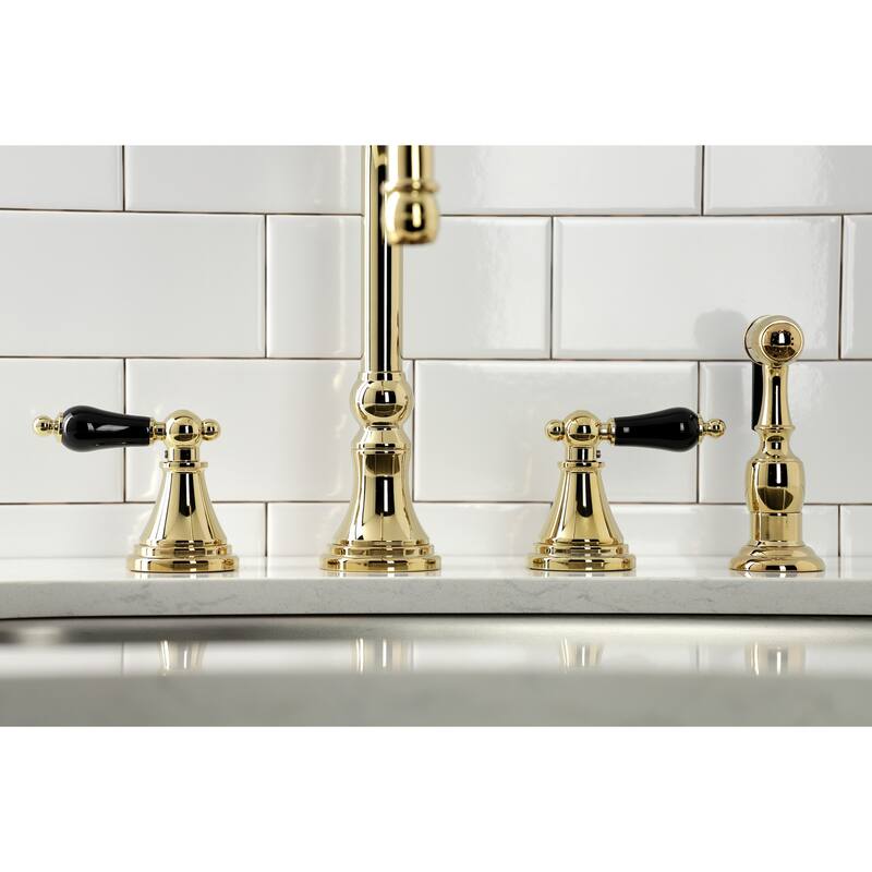 Kingston Brass Duchess Widespread Kitchen Faucet with Brass Sprayer