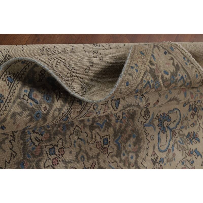 Traditional Tabriz Persian Vintage Rug Hand-Knotted Wool Carpet - 6'8" x 9'7"